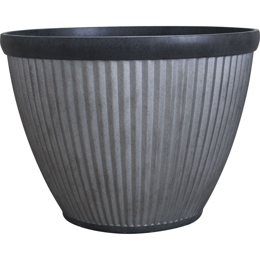 Southern Patio Westlake Round Pleated Planter (SILVER, 15 IN)