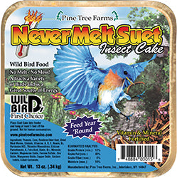 Pine Tree Farms Never Melt Suet Cake (INSECT, 13 OZ)