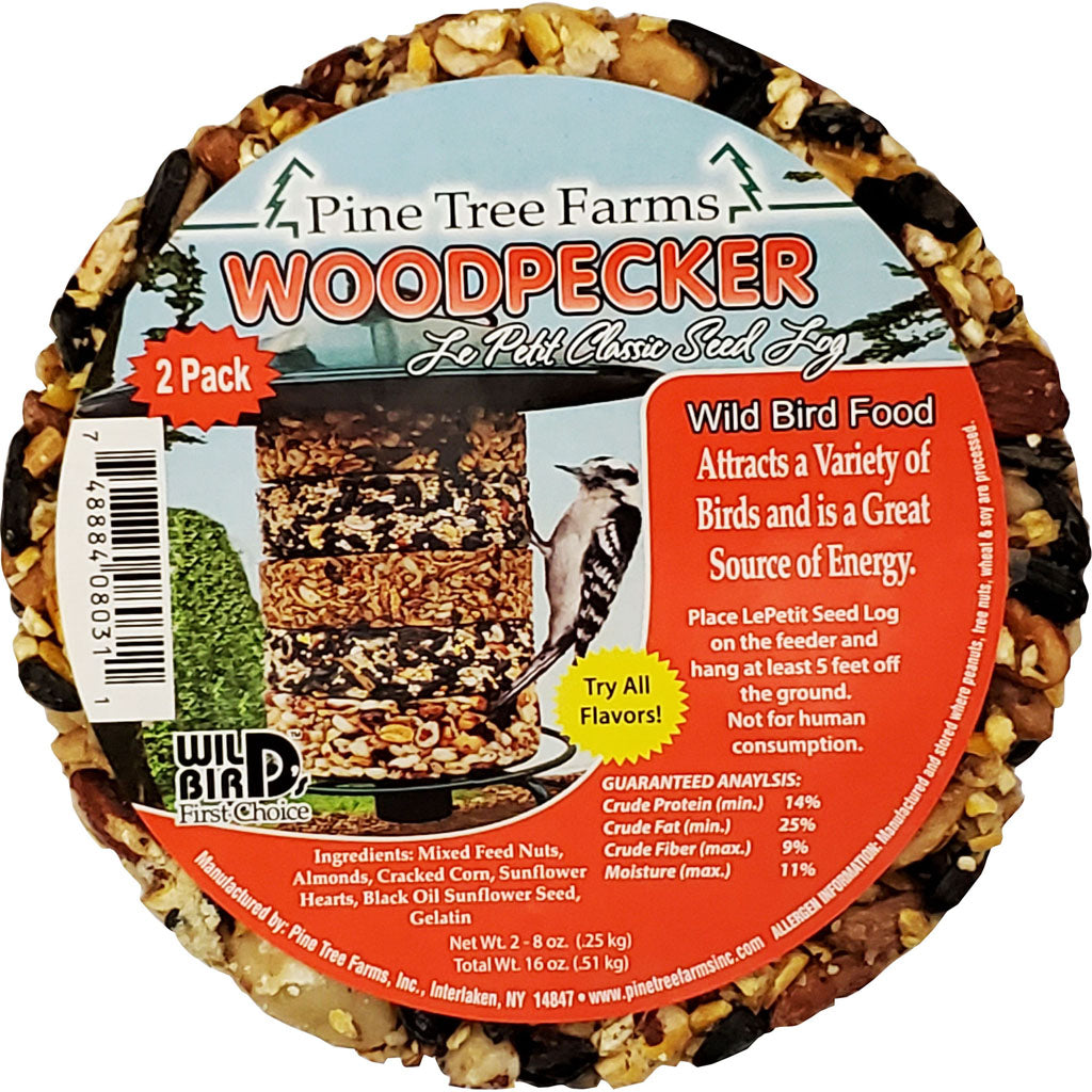 Pine Tree Farms Le Petit Classic Seed Log (WOODPECKER, 8 OZ-2 PK)
