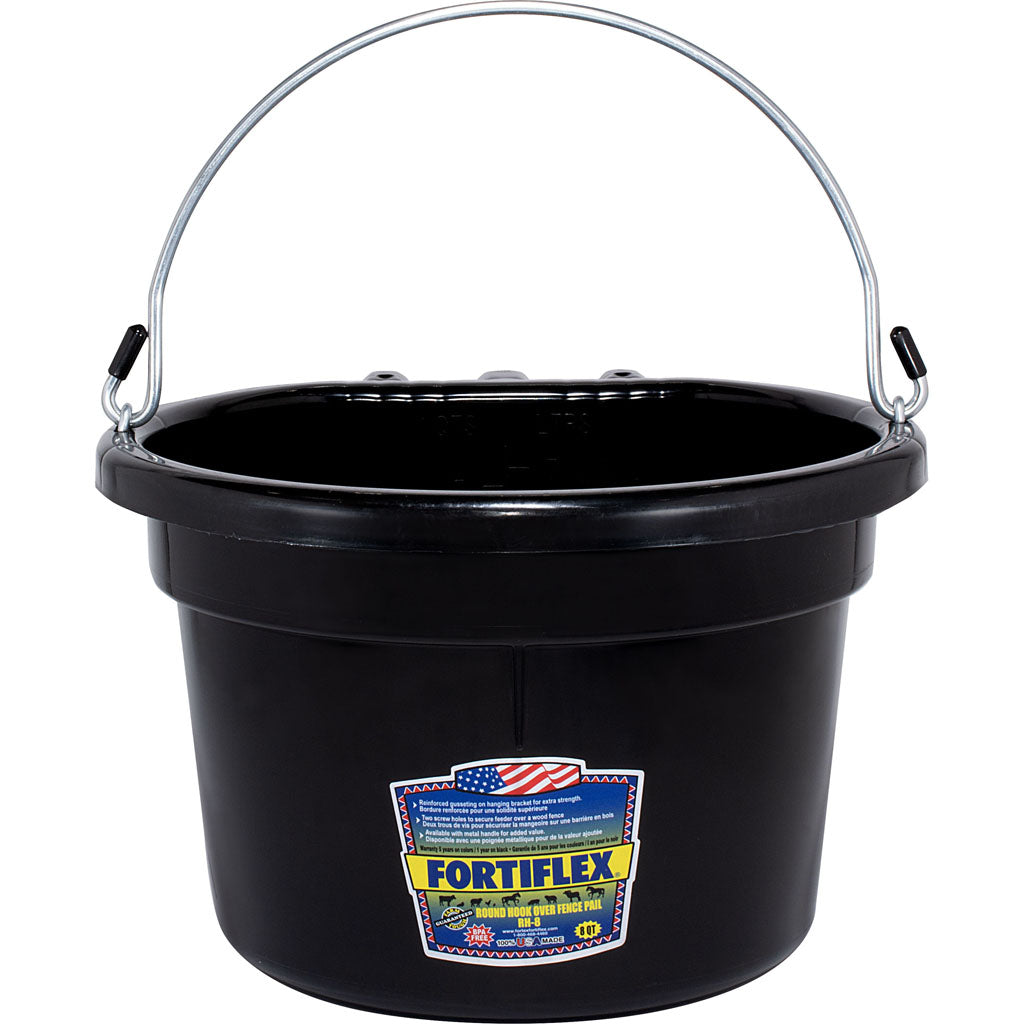 Fortex Round Over The Fence Pail With Handle (BLACK, 8 QT)