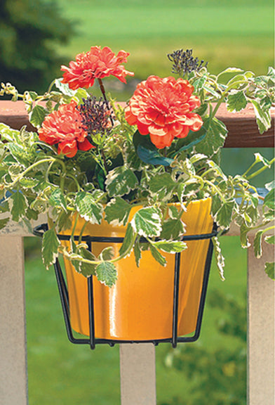 Adjustable Wire Pot Holder For Deck (BLACK, 10 IN)