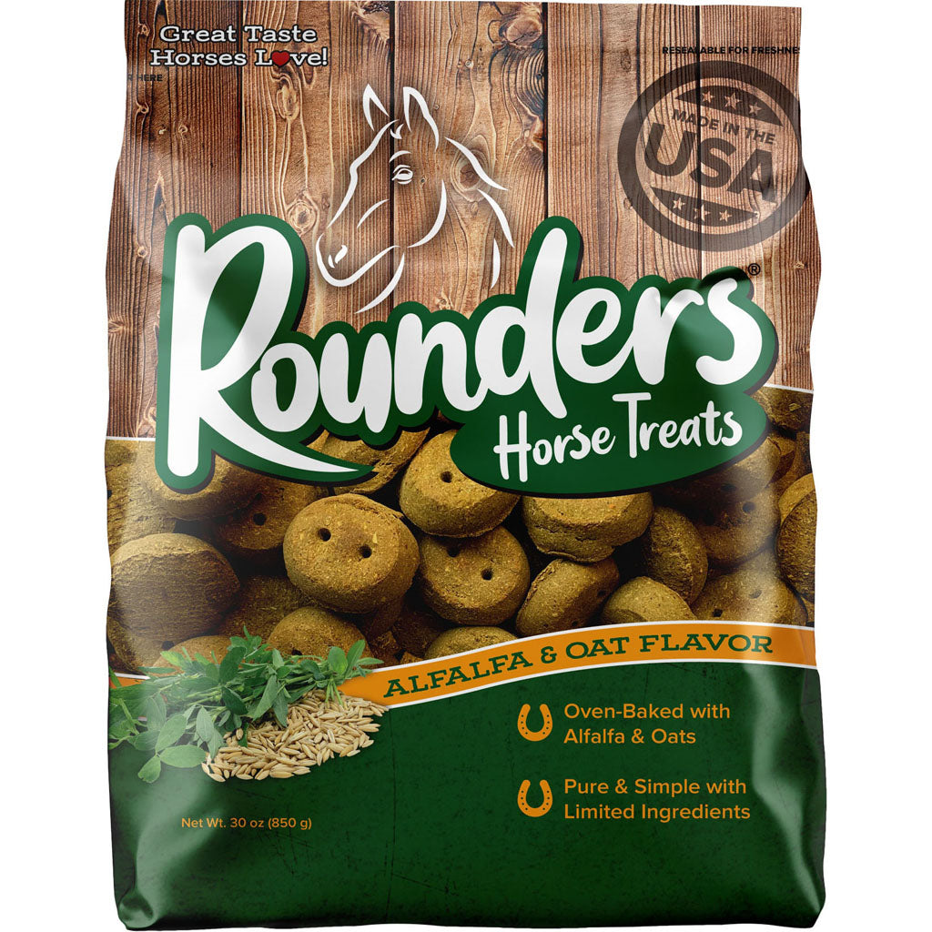 Rounders Horse Treats (ALFALFA/OAT, 30 OZ)