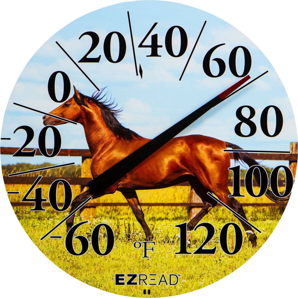 Ezread Indoor/Outdoor Dial Thermometer (HORSE, 12.5 IN)