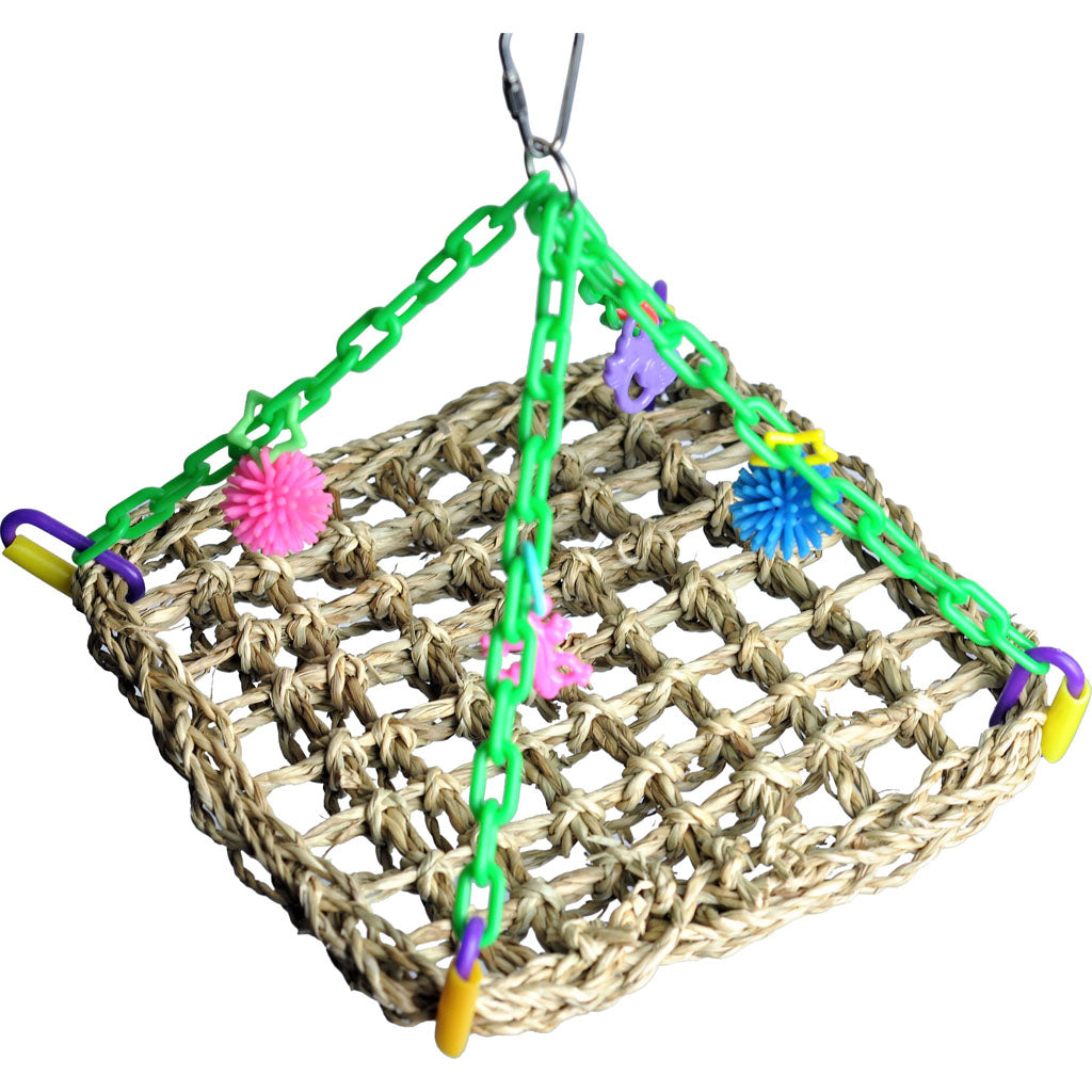 Happy Beaks Hanging Vine Mat Bird Toy (9X7X6.5 IN)