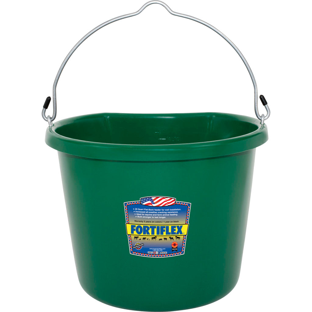 Fortiflex Economy Flat Back Bucket (GREEN, 20 QT)