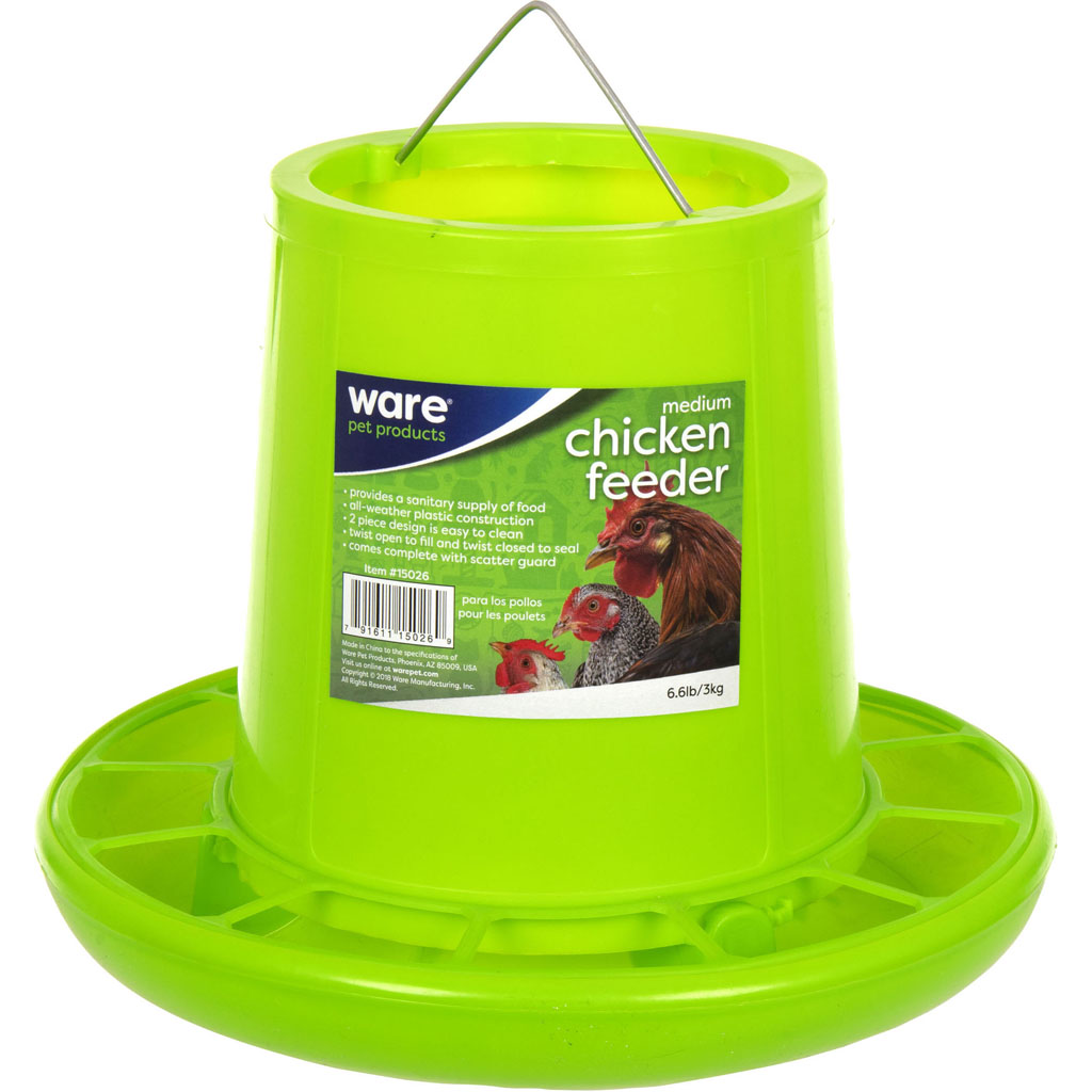 Chicken Feeder Plastic (GREEN, 6.5 LB-MD)