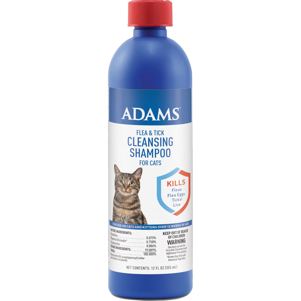 Adams Flea & Tick Cleansing Shampoo For Cats (12 OZ)