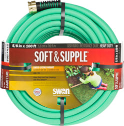 Swan Soft & Supple Premium Garden Hose (GREEN, 5/8 IN X 100 FT)
