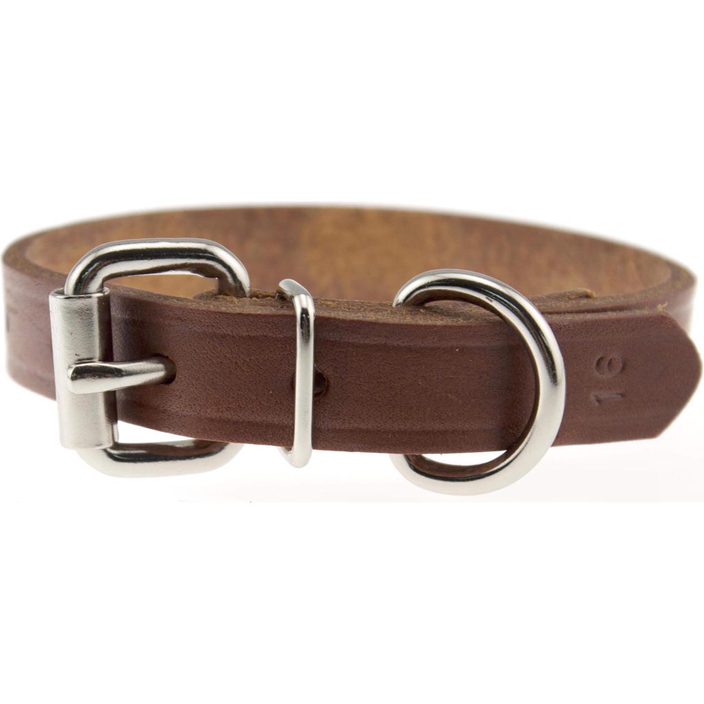 Omnipet Regular Bully Leather Collar (BROWN, 3/4 X 16 IN)