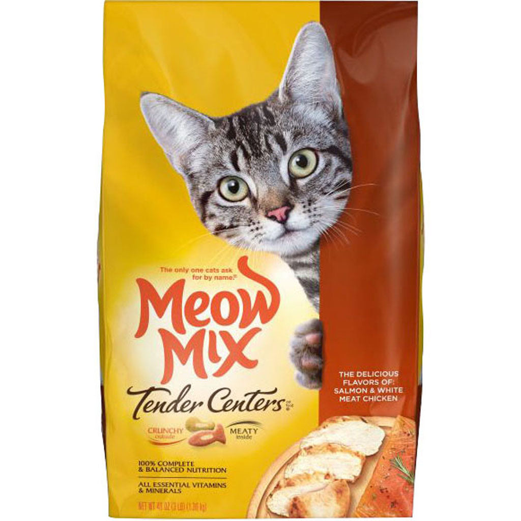 Meow Mix Tender Centers Dry Cat Food (SALMON/CHICKEN, 3 LB)