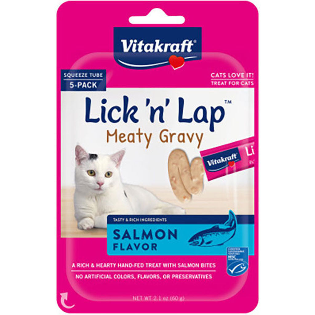 Vitakraft Lick N' Lap Meaty Gravy Cat Treats (SALMON, 2.1 OZ)