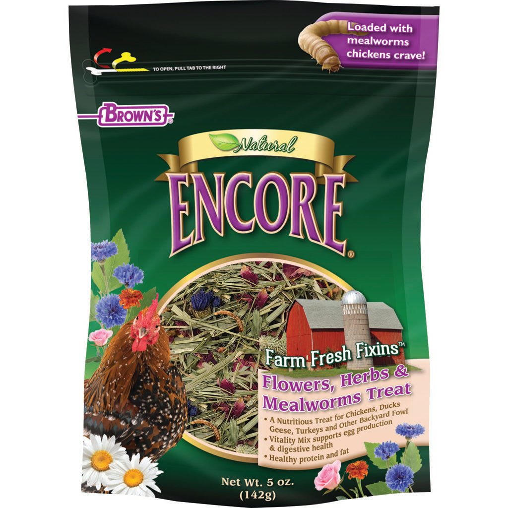 Encore Natural Flowers Herbs Mealworms Treat (5 OZ)