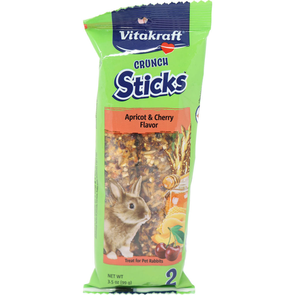 Vitakraft Crunch Sticks Rabbit Treats (APRICOT/CHERRY, 3.5 OZ-2 PK)