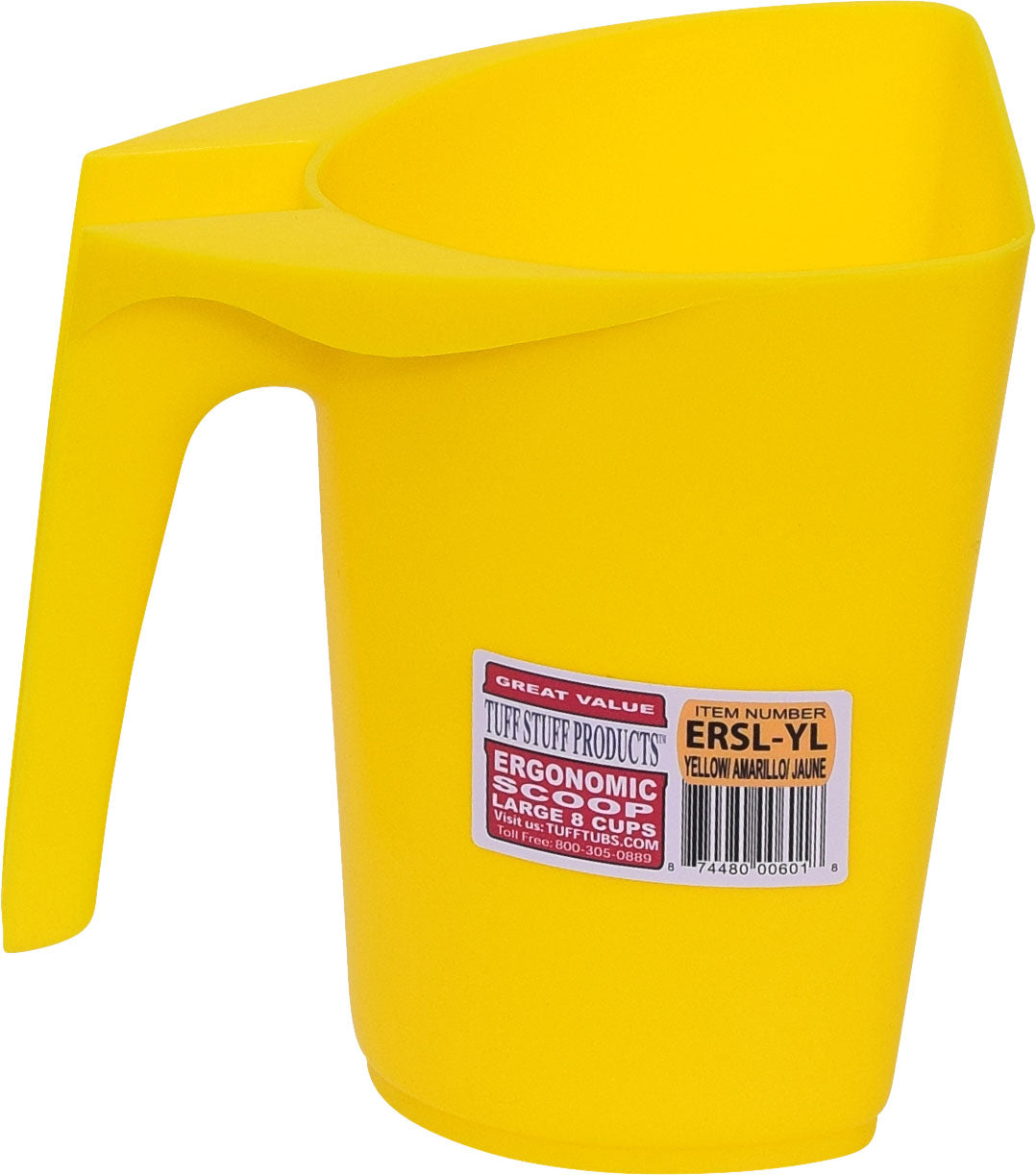 Tuff Stuff Ergonomic Scoop (YELLOW, 2 QT)