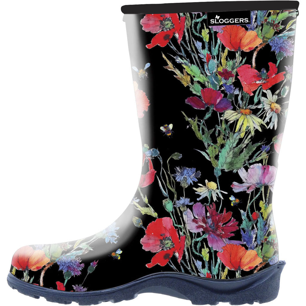 Sloggers Womens Waterproof Comfort Boot (IN FIELDS BLACK, SZ 7)