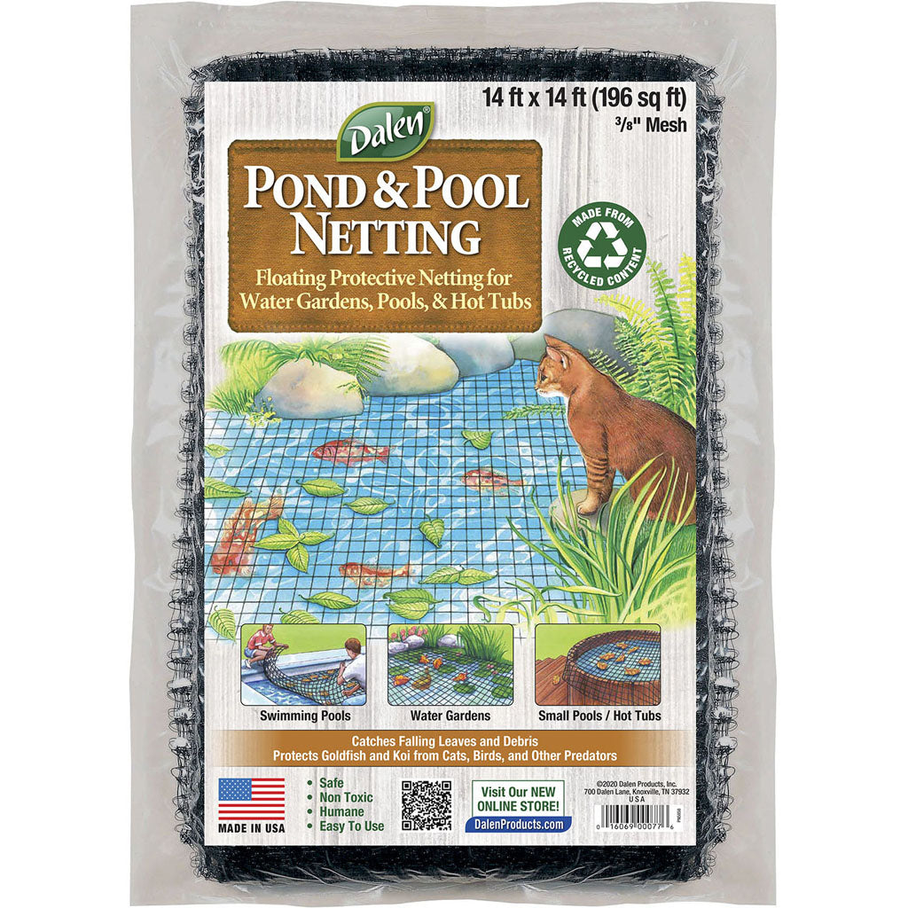 Pond & Pool Protective Floating Netting 3/8 Mesh (BLACK, 14X14 FT)