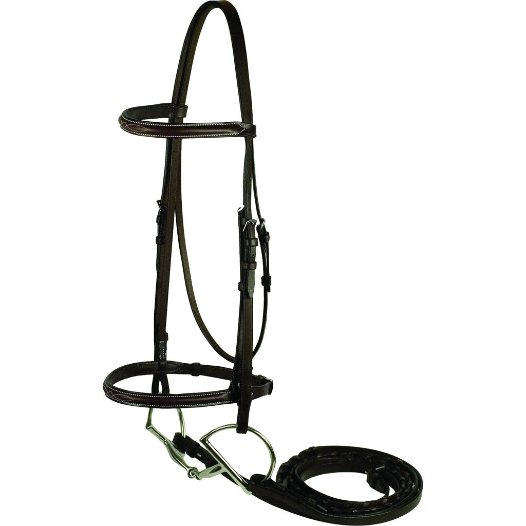Gatsby Fancy Stitched Raised English Bridle (HAVANA, HORSE)