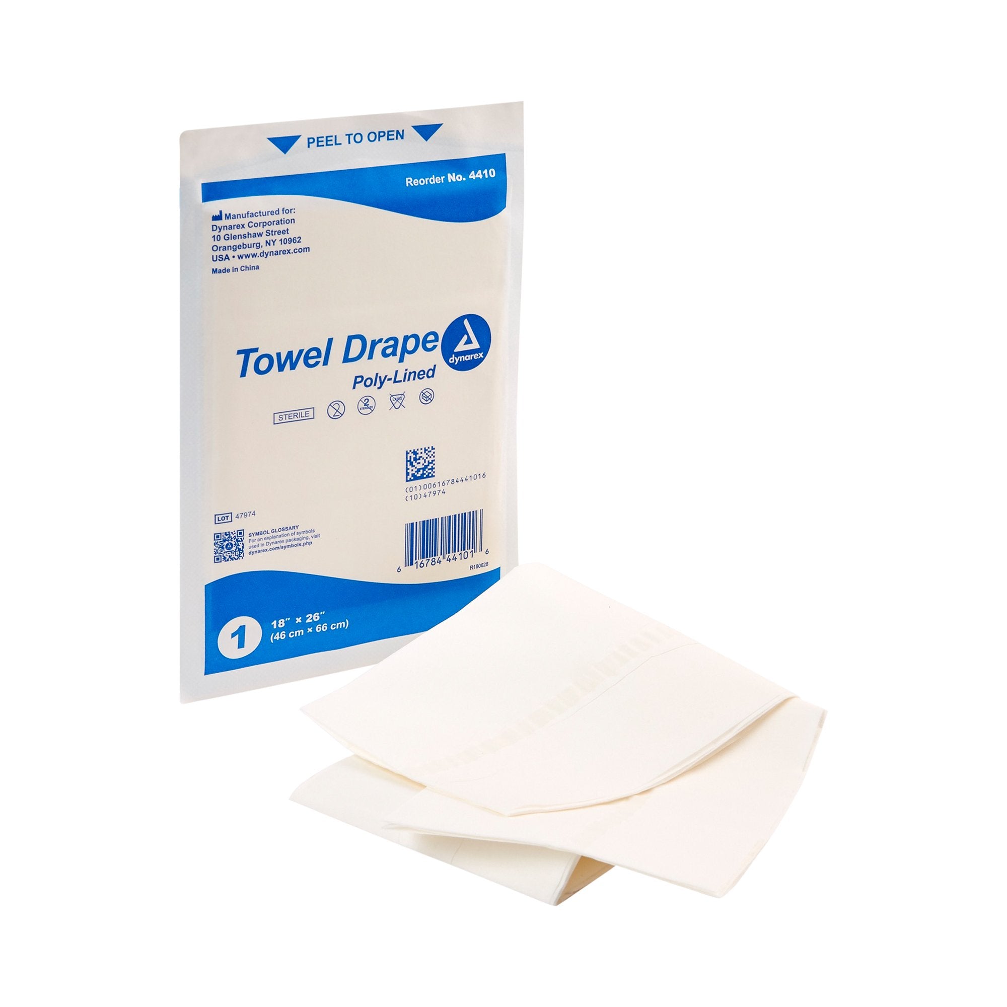 Dynarex - General Purpose Drape dynarex® Poly Lined Towel Drape 18 W X 26 L Inch Sterile [300/CS] (523642_CS)