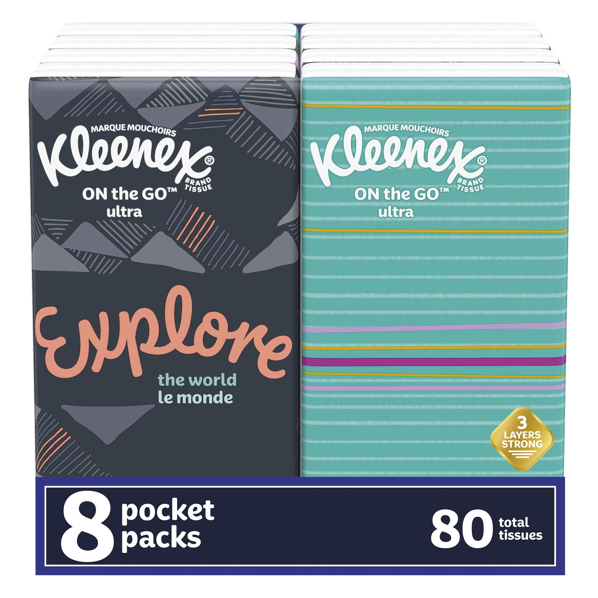 Kimberly Clark - Kleenex® Pocket Pack Facial Tissue White 8-3/5 X 8-3/10 Inch 10 Count [96/CS]