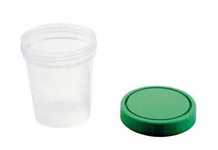 Amsino International - Specimen Container AMSure® 120 mL (4 oz.) Screw Cap Patient Information Poly Bagged Sterile / Sterile Inside Only [100/CS]