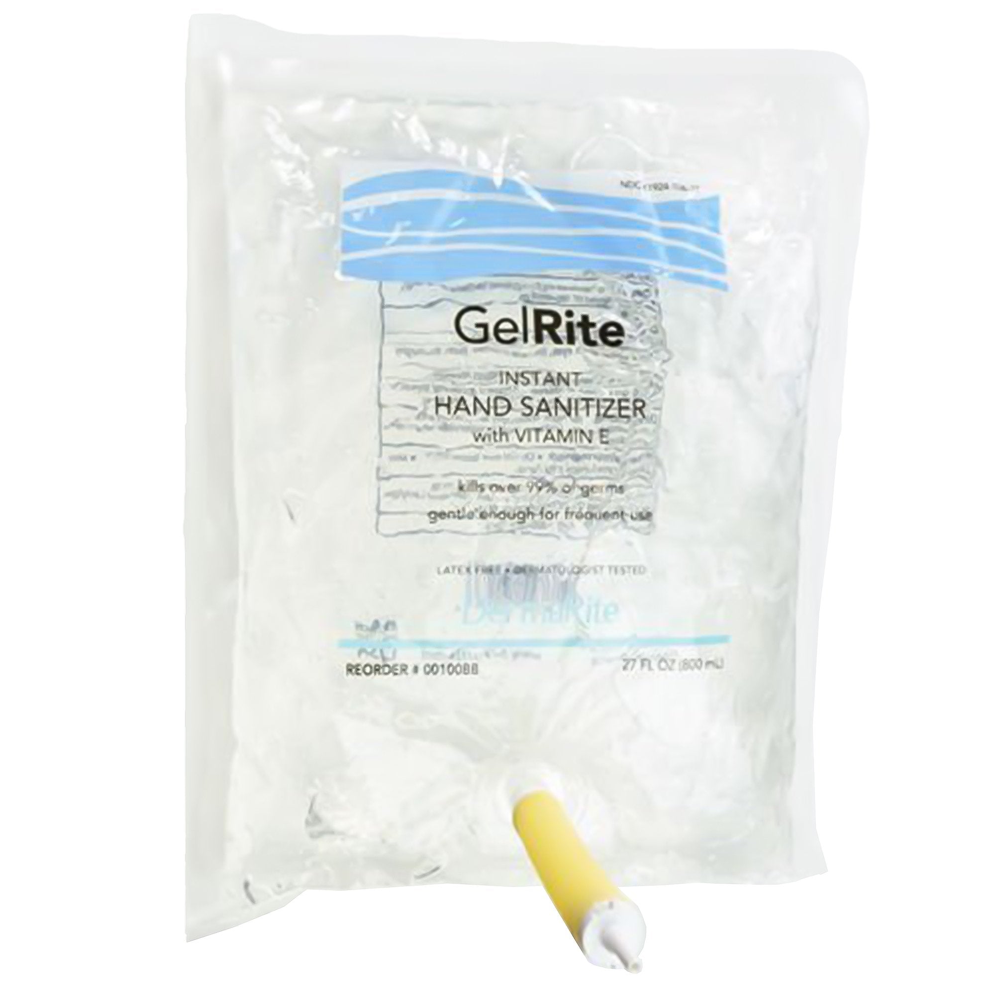 DermaRite Industries - Hand Sanitizer GelRite® 800 mL Ethyl Alcohol Gel Dispenser Refill Bag [12/CS]