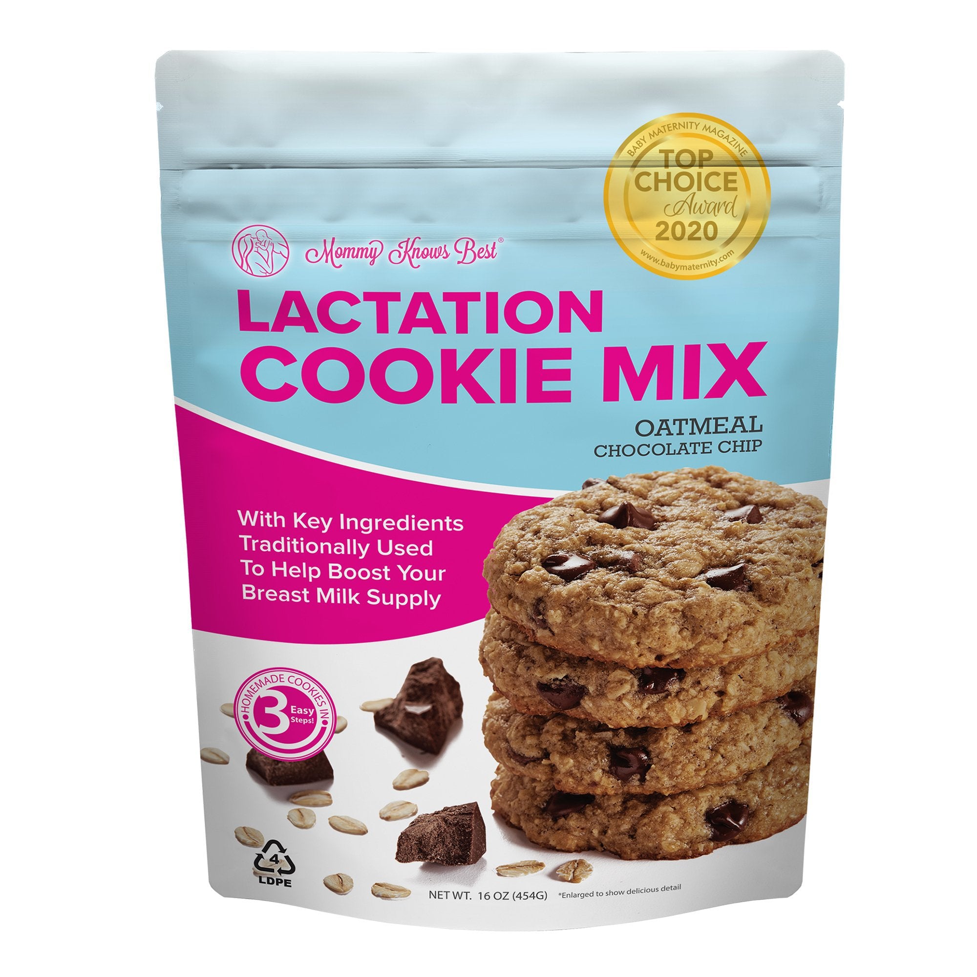 Intrinsic Brands Inc - Oral Supplement Mommy Knows Best Lactation Cookie Mix Oatmeal Chocolate Chip Flavor Powder 16 oz. Pouch [40/CS]