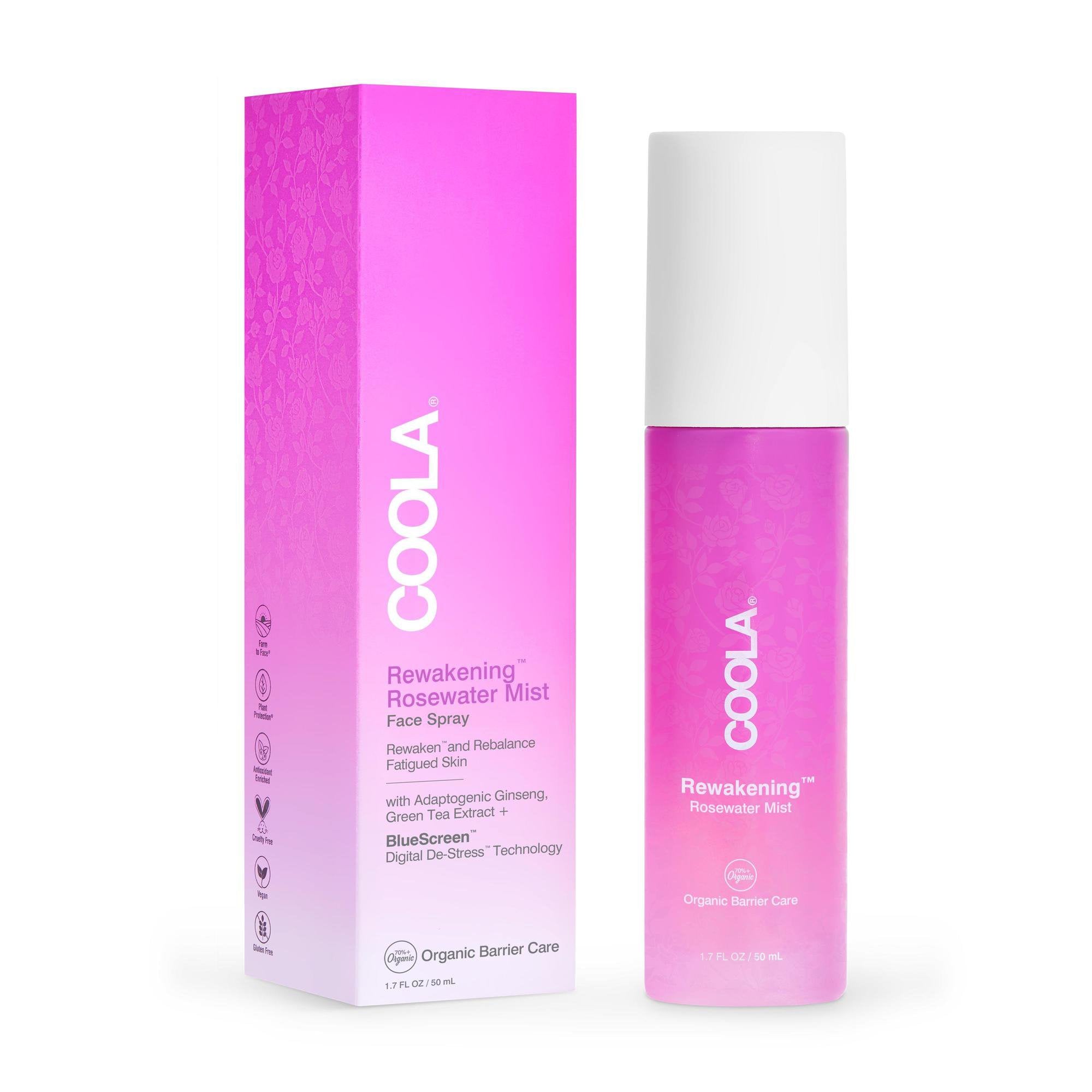 COOLA LLC - Facial Moisturizer Rewakening™ Rosewater Mist Face Spray 1.7 oz. Spray Bottle Floral Scent Liquid [24/CS]