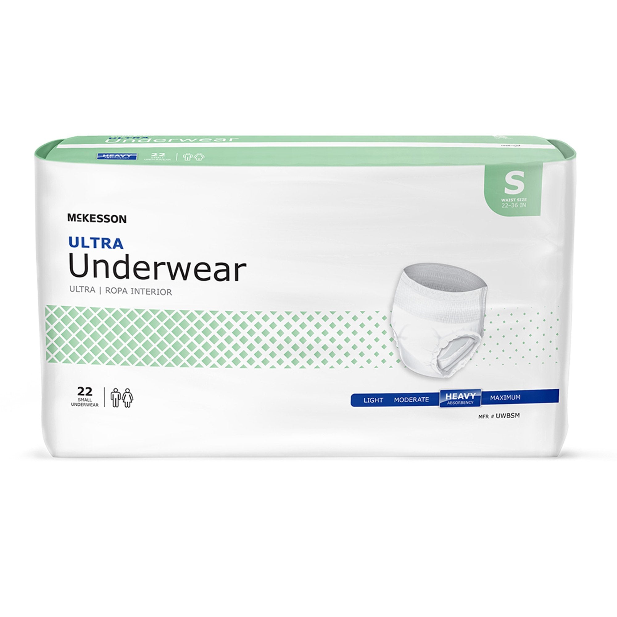 McKesson Brand - Unisex Adult Absorbent Underwear McKesson Ultra Pull On with Tear Away Seams Small Disposable Heavy Absorbency [4/CS]