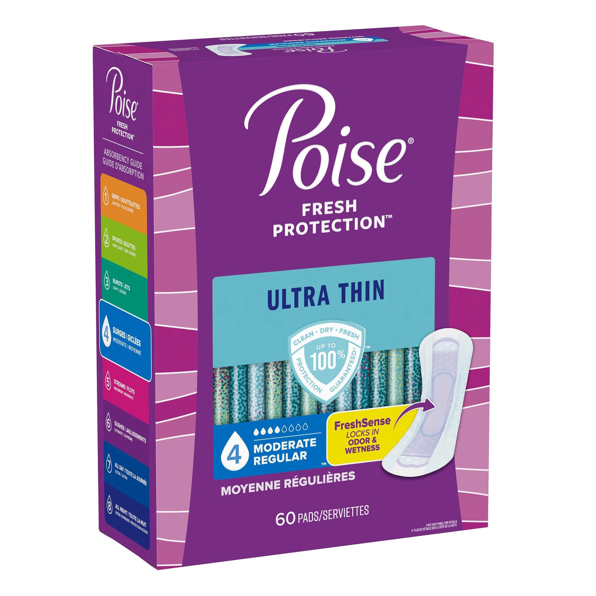 Kimberly Clark - Bladder Control Pad Poise® Fresh Protection™ Ultra Thin 9.4 Inch Length Moderate Absorbency Sodium Polyacrylate Core One Size Fits Most [180/CS]