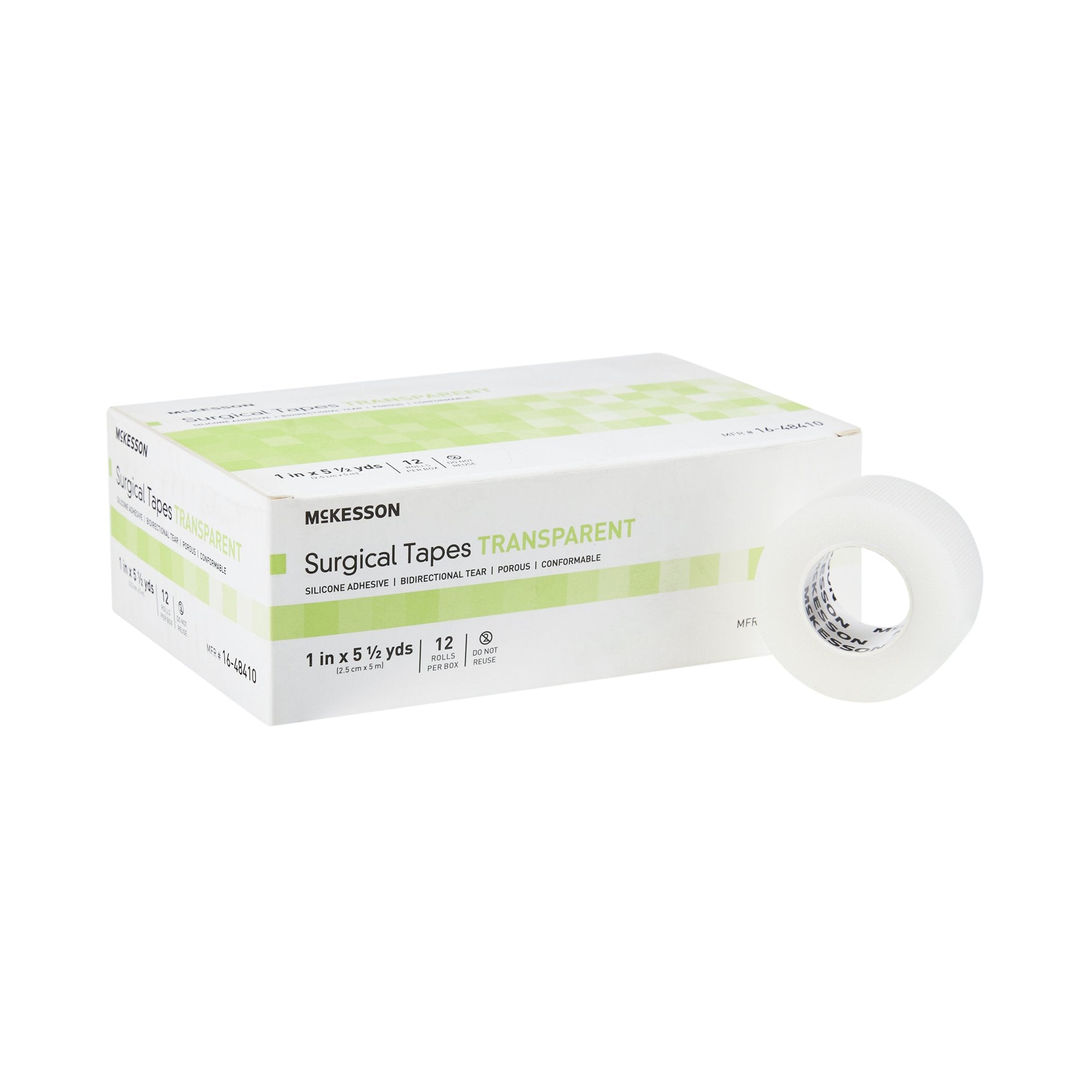 McKesson Brand - Medical Tape McKesson Transparent 1 Inch X 5-1/2 Yard Plastic / Silicone NonSterile [120/CS]