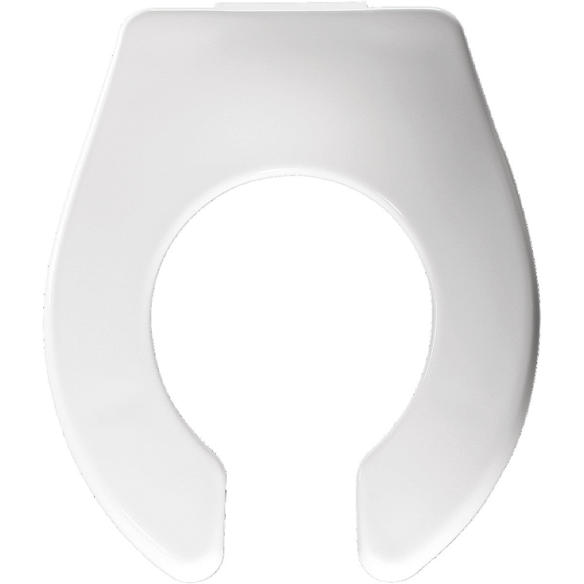 Bemis Baby Bowl Open Front Less Cover Commercial Plastic Toilet Seat in White with STA-TITE® Commercial Fastening System Check Hinge and DuraGuard®