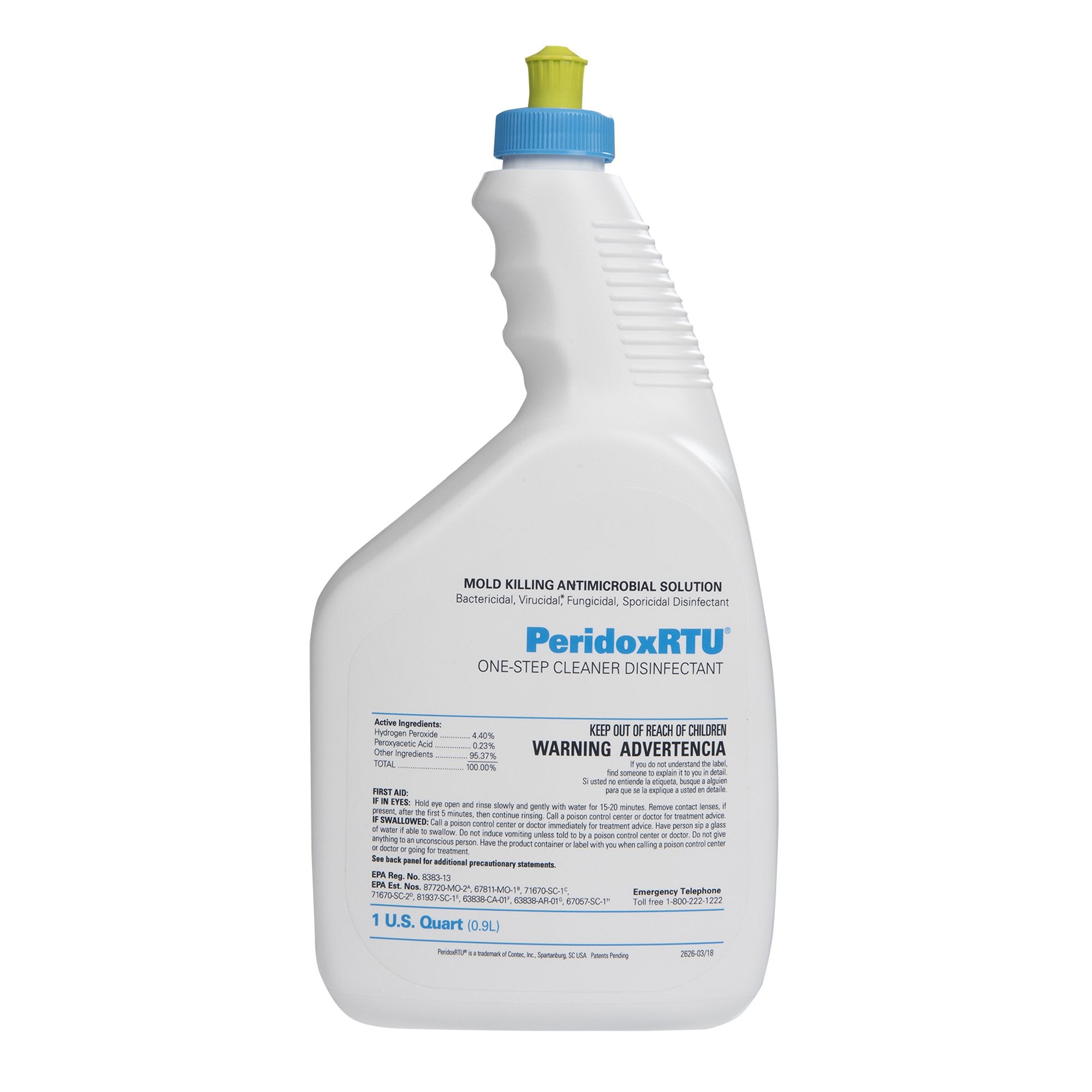 Connecticut Clean Room - PeridoxRTU® Sporicidal Surface Disinfectant Cleaner Peroxide Based Manual Pour Liquid 32 oz. Bottle Vinegar Scent Sterile [6/CS]