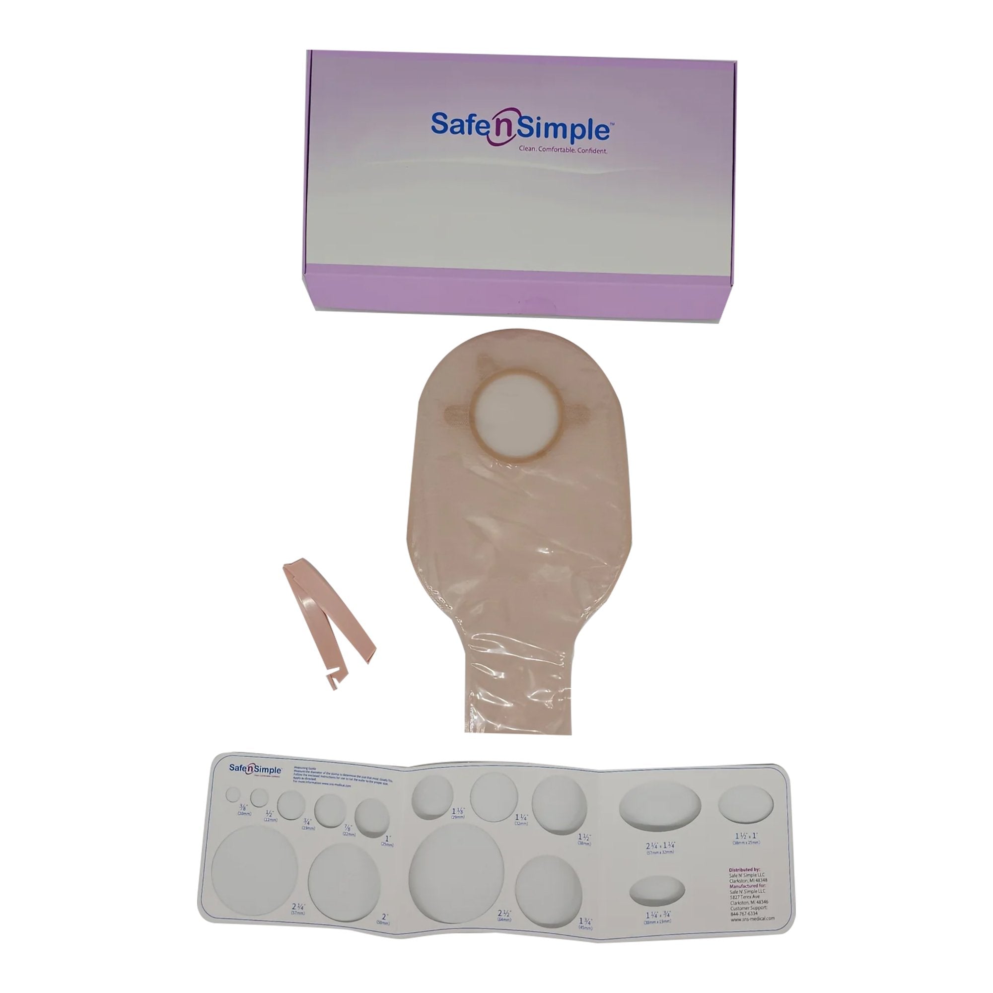 Safe N Simple - Ostomy Pouch Safe n' Simple Two-Piece System 12 Inch Length Without Barrier Drainable [80/CS] (1242504_CS)