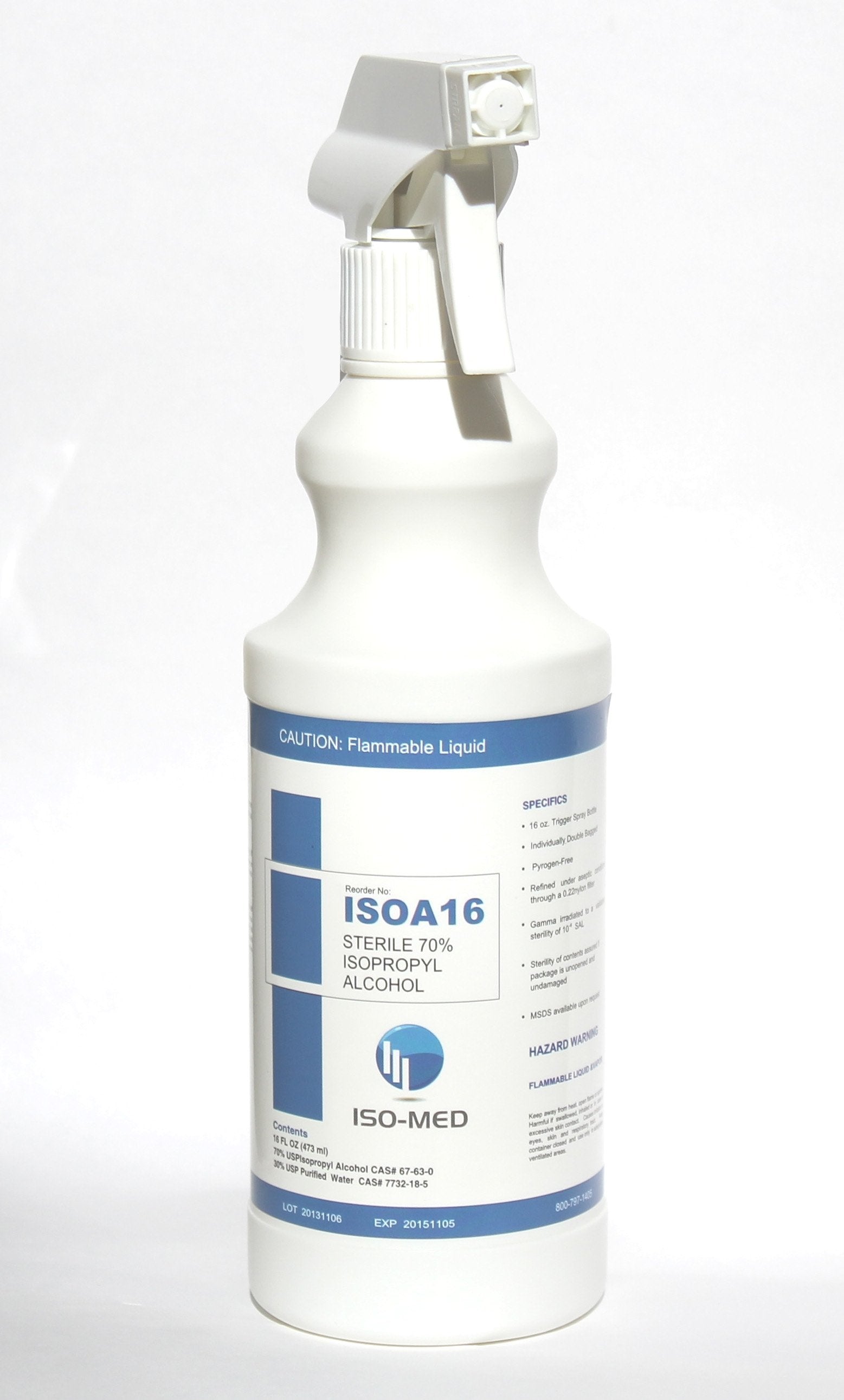 Iso-Med - Iso-Med Surface Disinfectant Cleaner Alcohol Based Trigger Spray Liquid 16 oz. Bottle Alcohol Scent Sterile [12/CS]