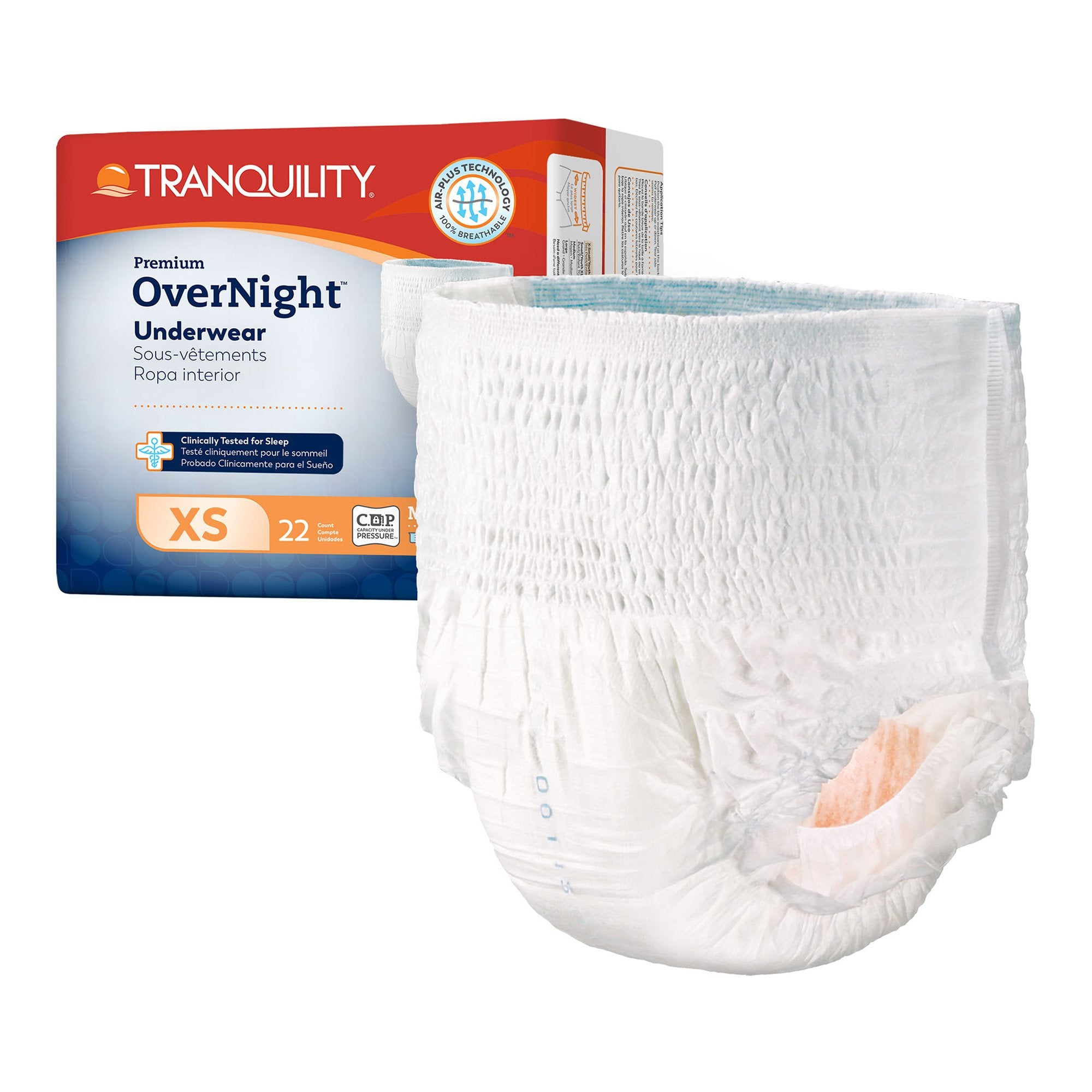 Principle Business Enterprises - Unisex Adult Absorbent Underwear Tranquility® Premium OverNight™ Pull On with Tear Away Seams X-Small Disposable Heavy Absorbency [88/CS]