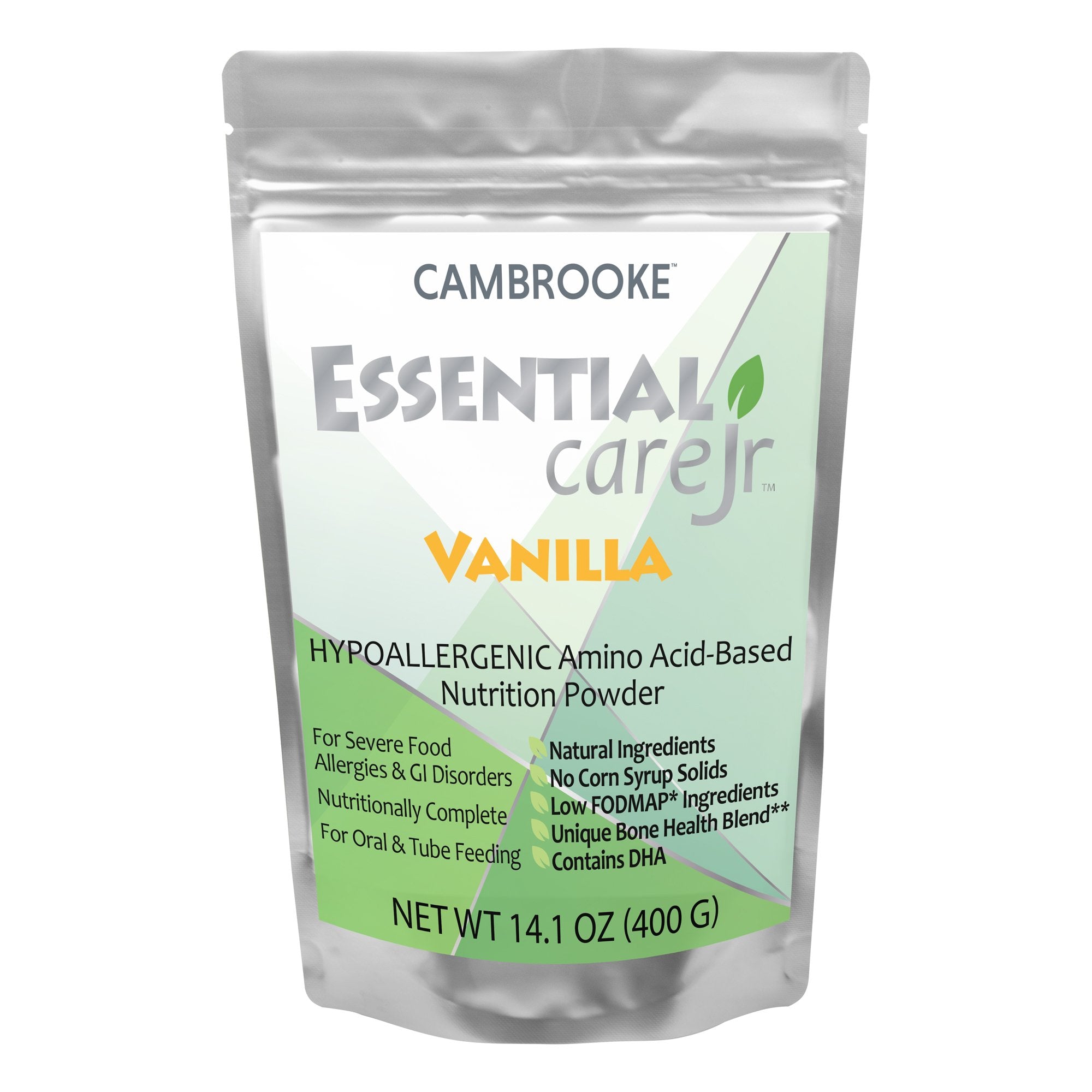 Cambrooke Therapeutics - Pediatric Oral Supplement Essential Care Jr™ Vanilla Flavor 14.1 oz. Pouch Powder Amino Acid Food Allergies [6/CS]