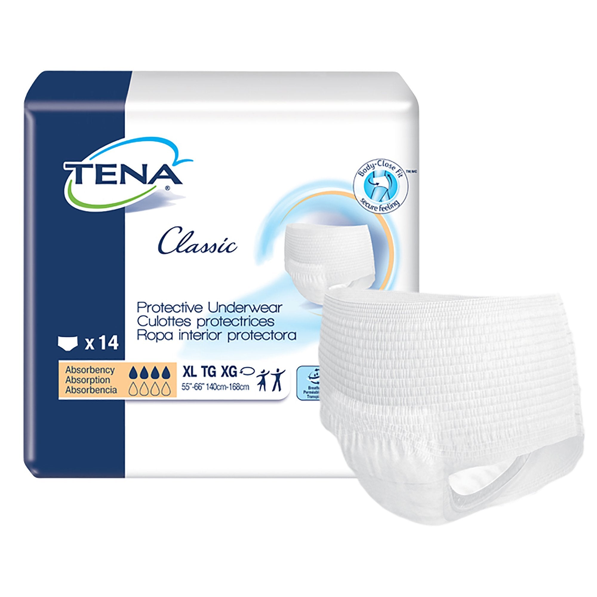 Essity HMS North America Inc - Unisex Adult Absorbent Underwear TENA® Classic Pull On with Tear Away Seams X-Large Disposable Moderate Absorbency [56/CS]