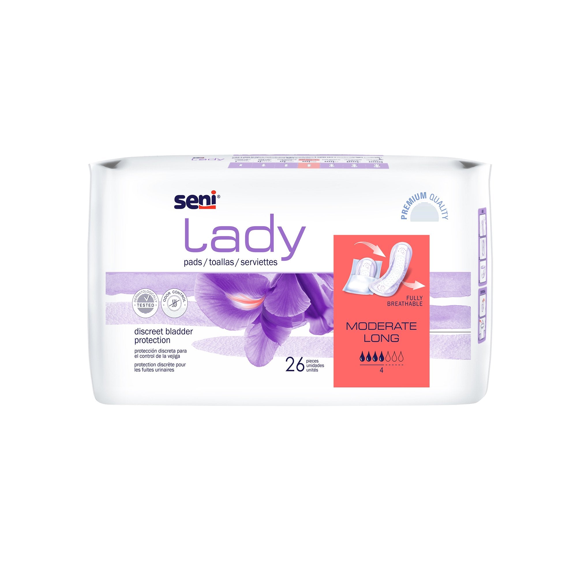 TZMO USA Inc - Bladder Control Pad Seni® Lady Moderate 11 Inch Length Moderate Absorbency Super Absorbent Core One Size Fits Most [156/CS]