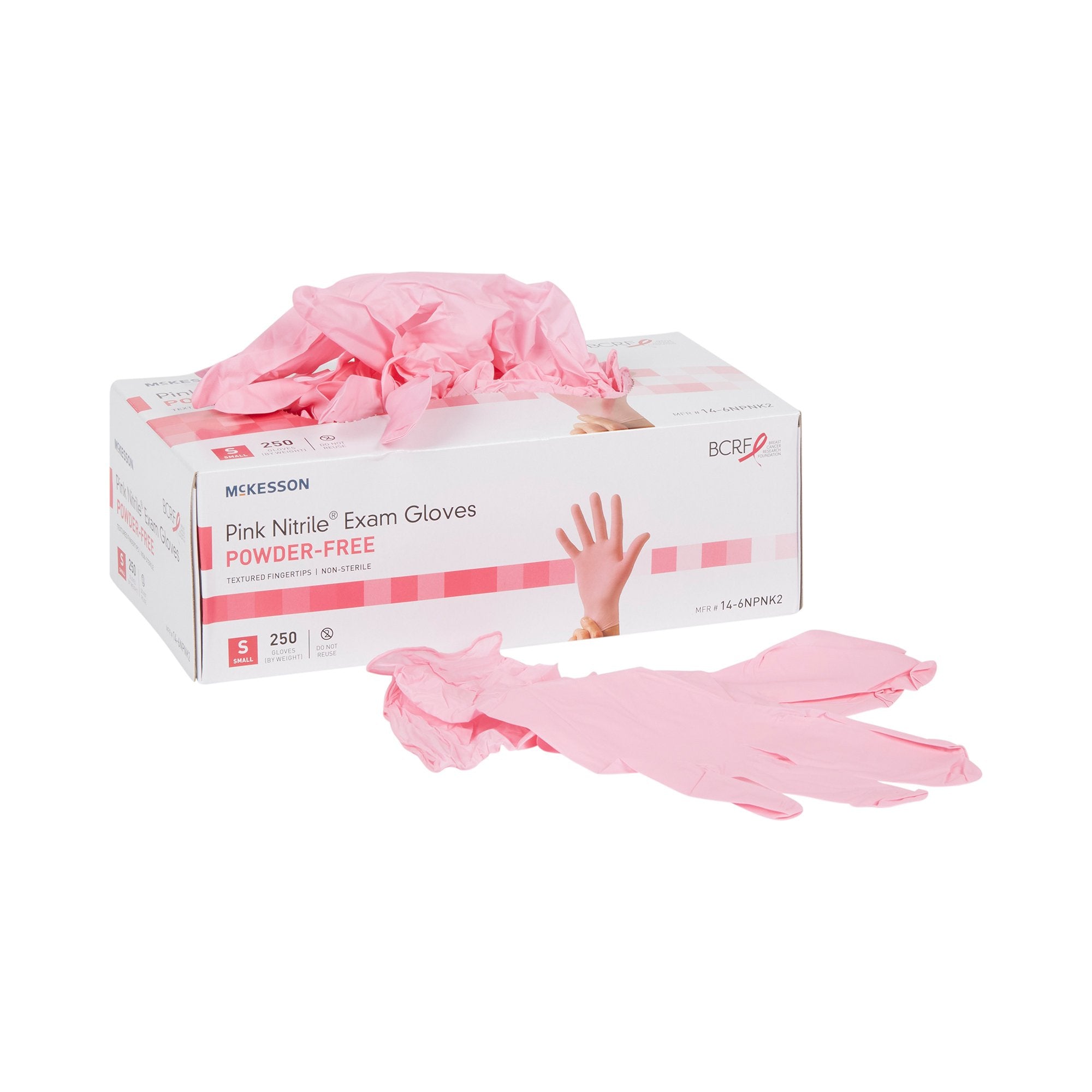 McKesson Brand - Exam Glove McKesson Pink Nitrile® Small NonSterile Nitrile Standard Cuff Length Textured Fingertips Pink Not Rated [2500/CS]