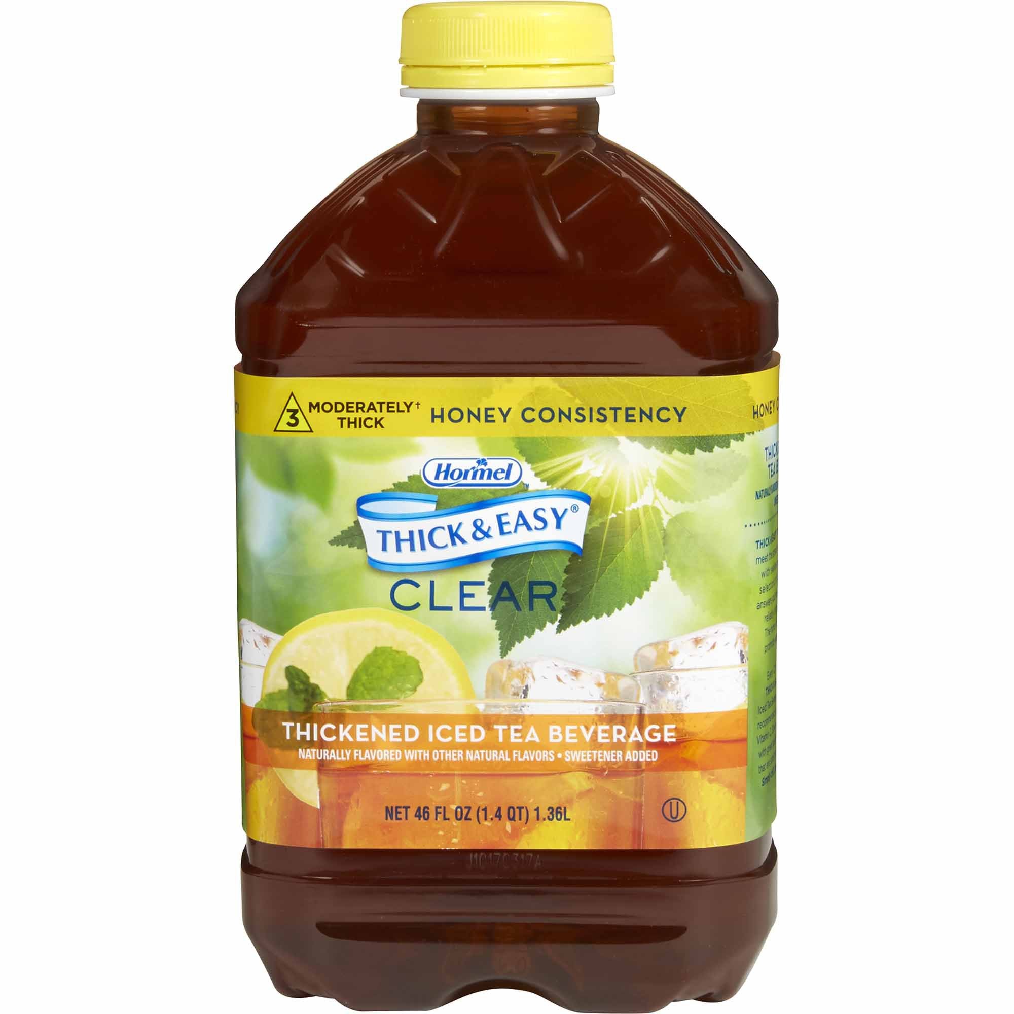 Hormel Food Sales - Thickened Beverage Thick & Easy® 46 oz. Bottle Iced Tea Flavor Liquid IDDSI Level 3 Moderately Thick/Liquidized [6/CS]