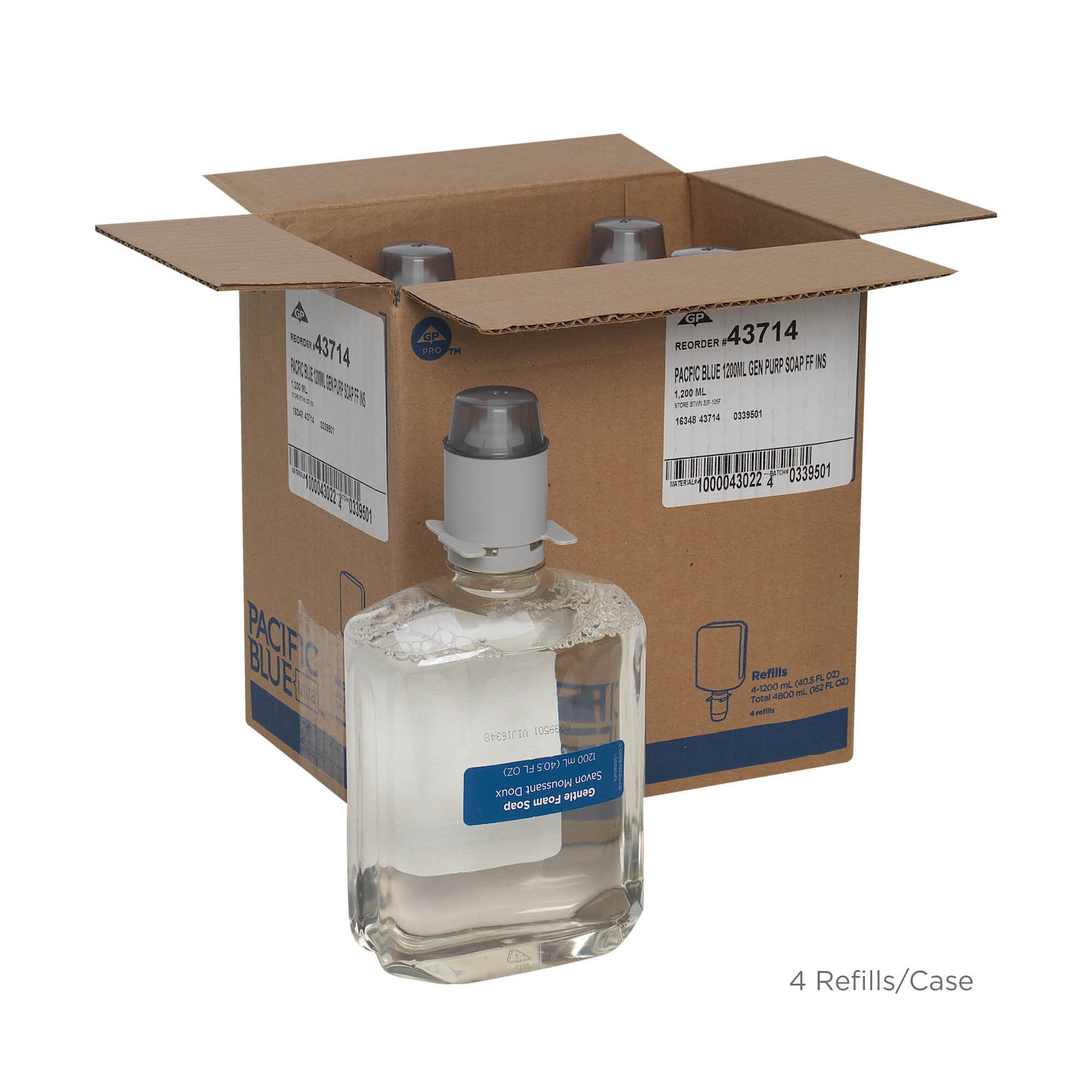 Georgia Pacific - Soap Pacific Blue Ultra™ Foaming 1,200 mL Dispenser Refill Bottle Unscented [4/CS]