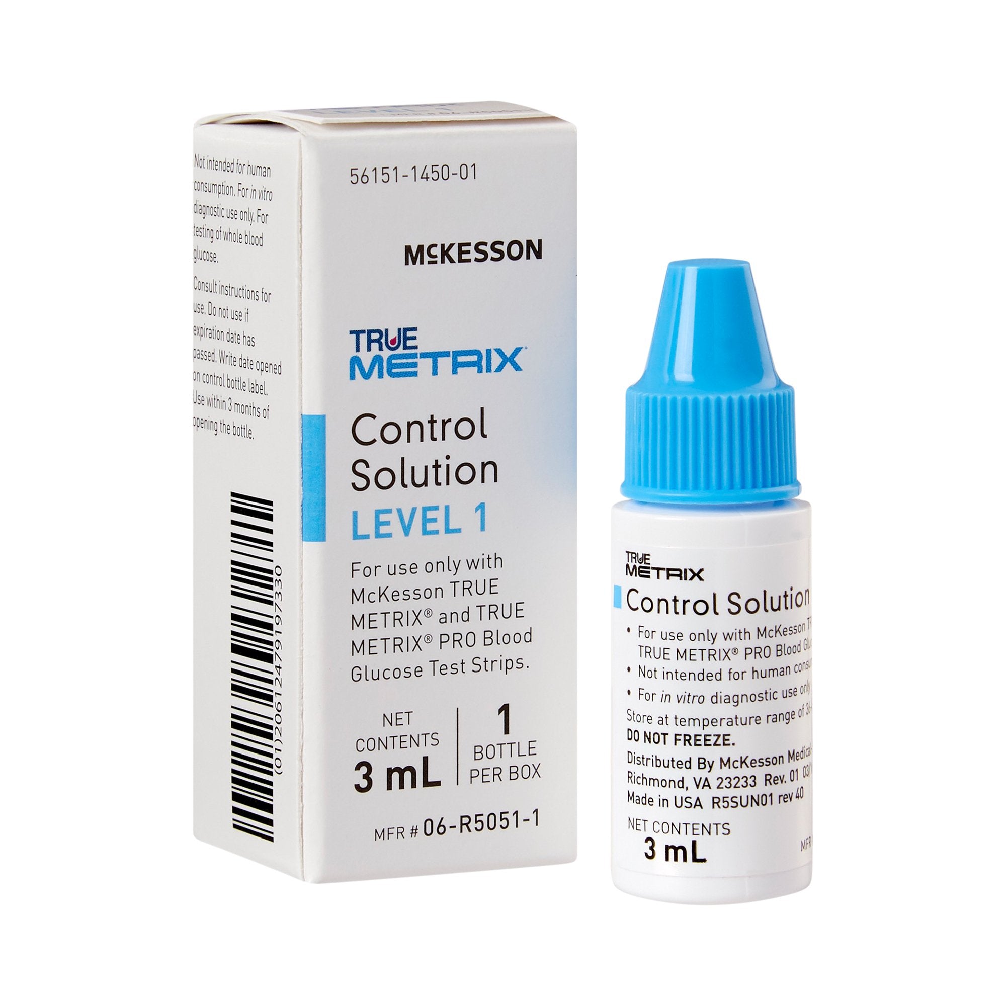 McKesson Brand - Blood Glucose Control Solution McKesson TRUE METRIX® 3 mL Level 1 [24/CS]