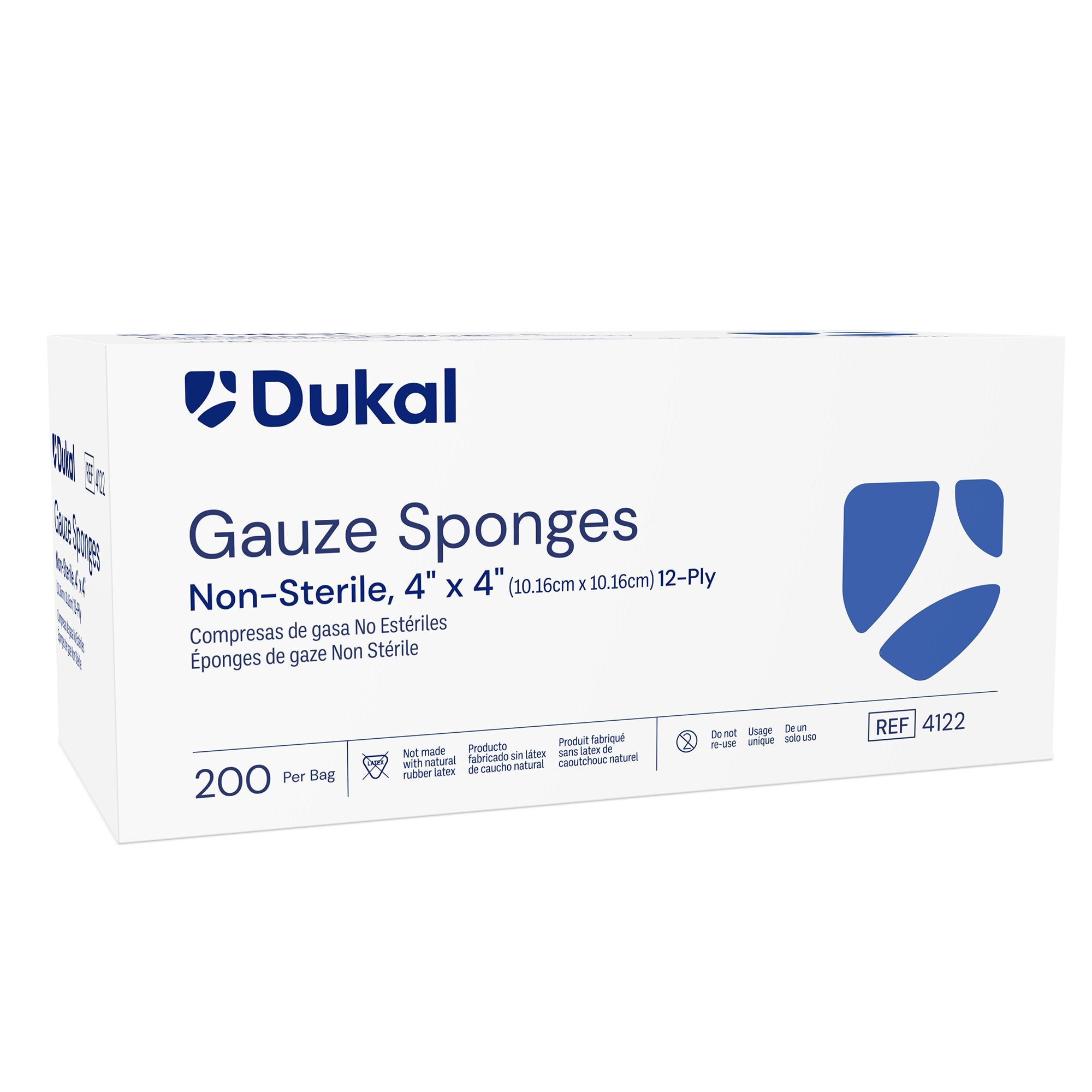 Dukal - Gauze Sponge Dukal™ 4 X 4 Inch 12-Ply NonSterile 100 per Pack [2000/CS]