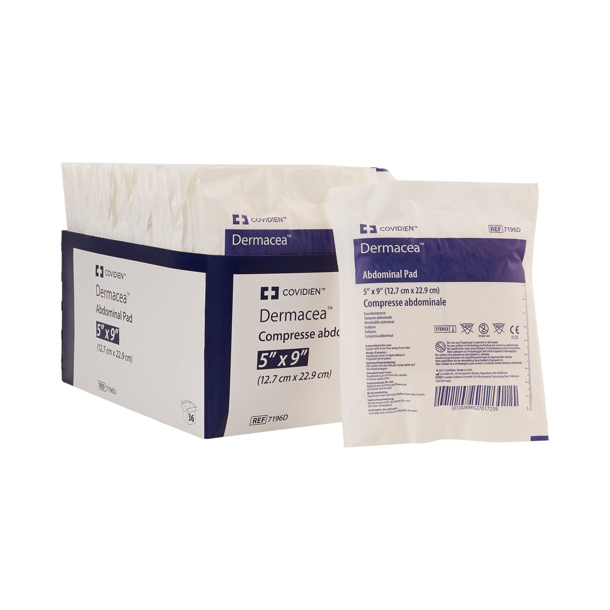 Cardinal - Abdominal Pad Dermacea™ 5 X 9 Inch Sterile 1 per Pack [432/CS]