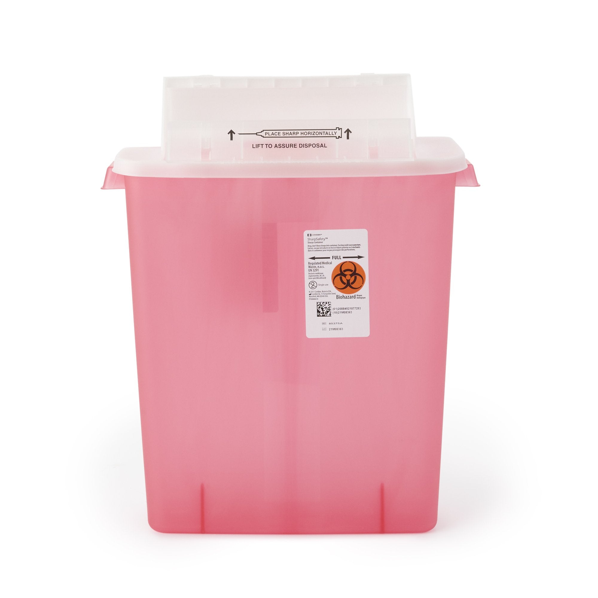 Cardinal - Sharps Container SharpStar™ In-Room™ Translucent Red Base 16-1/2 H X 13-3/4 W X 6 D Inch Horizontal Entry 3 Gallon [10/CS] (276646_CS)