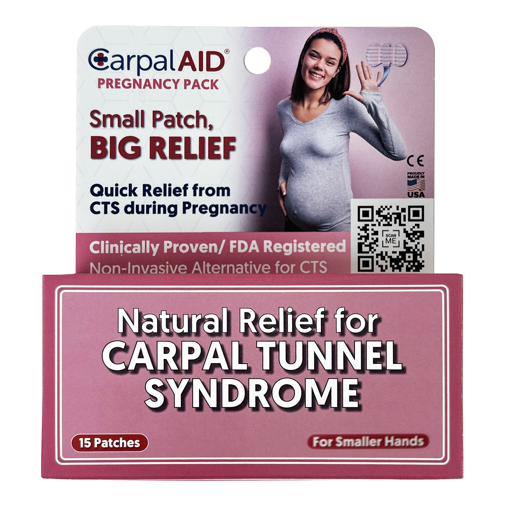 Carpal AID LLC - Hand-Based Carpal Tunnel Support Carpal AID® Patch Pregnancy Plastic Left or Right Hand Clear Small [720/CS]