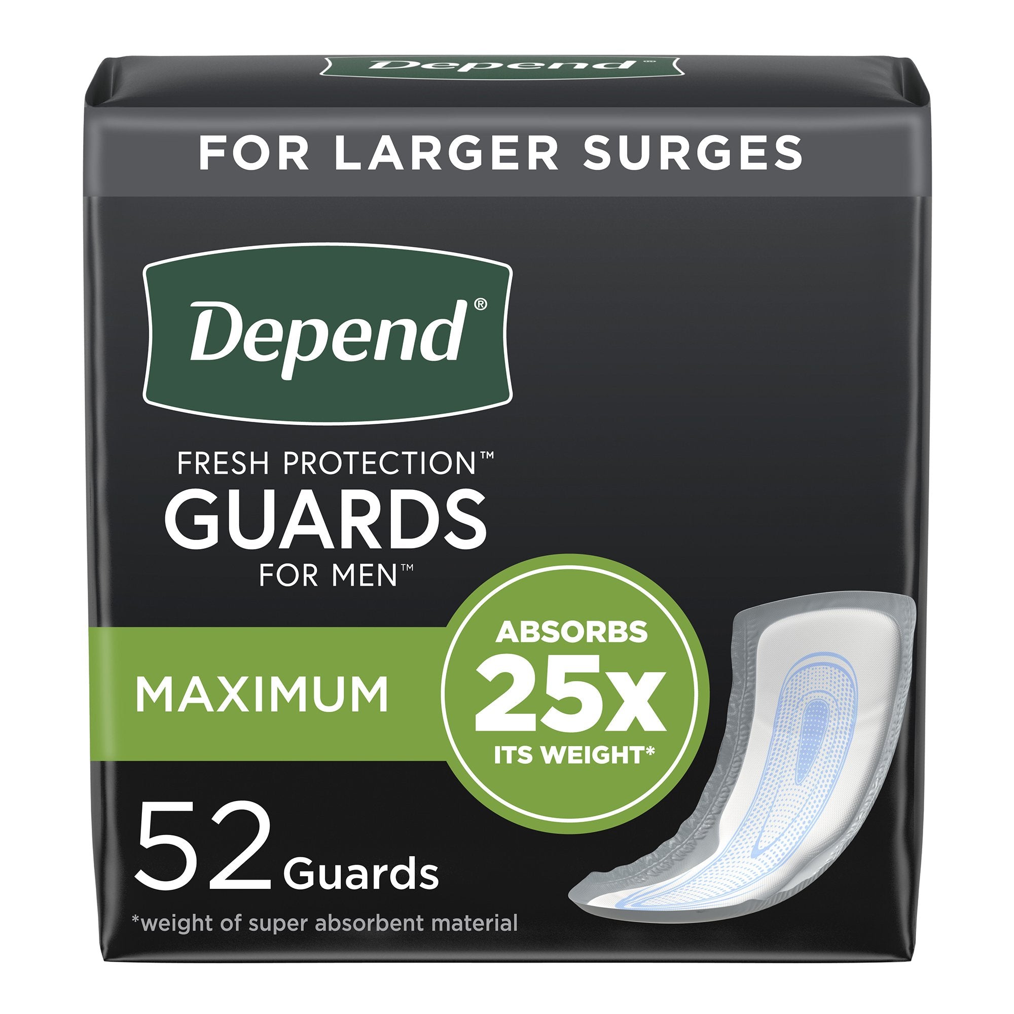 Kimberly Clark - Bladder Control Pad Depend® Fresh Protection™ Guards for Men 12 Inch Length Heavy Absorbency Sodium Polyacrylate Core One Size Fits Most [104/CS]