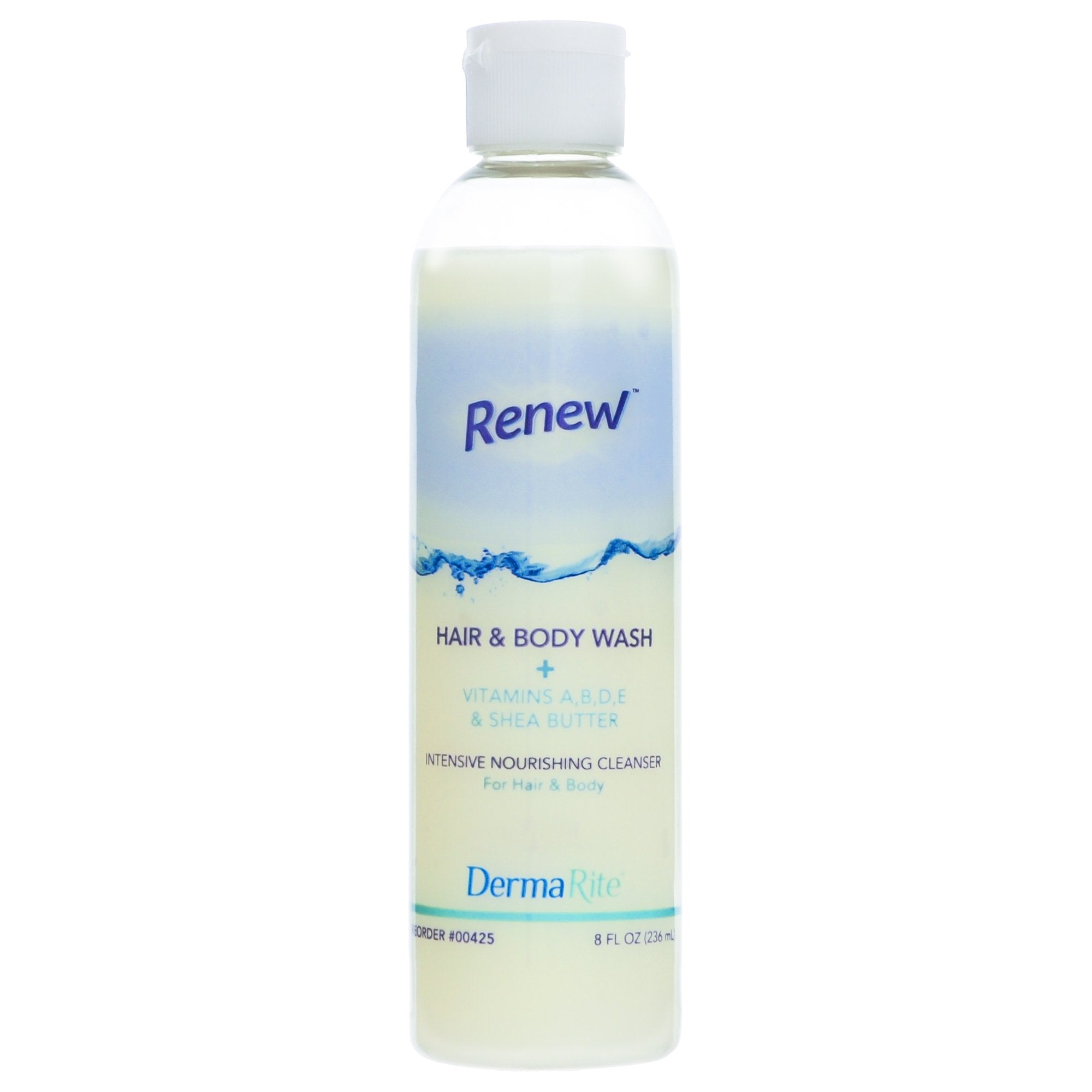 DermaRite Industries - Shampoo and Body Wash Renew™ 8 oz. Flip Top Bottle Coconut Scent [24/CS]