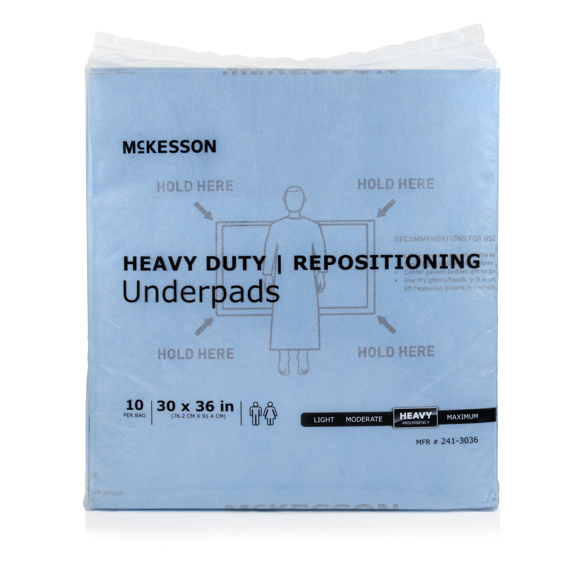 McKesson Brand - Disposable Underpad McKesson 30 X 36 Inch Super Absorbent Polymer Heavy Absorbency [40/CS]