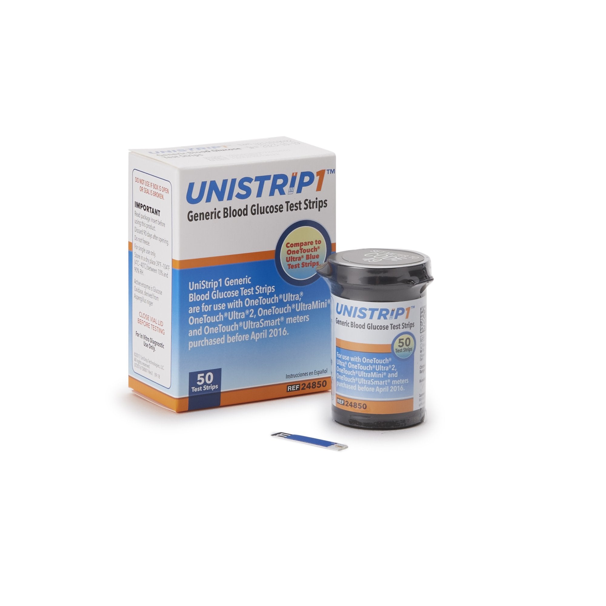 Strategic Products Group Inc - Blood Glucose Test Strips Unistrip™ 50 Strips per Pack [1200/CS]